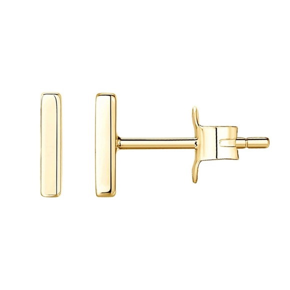 14K Gold Bar Earrings - Picture 4 of 4